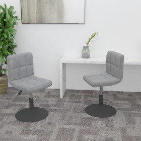 Sillas de comedor giratorias 2 uds de terciopelo gris claro Sillas de comedor giratorias 2 uds de terciopelo gris claro