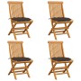 Garden chairs 4 pcs teak wood with taupe gray cushions by vidaXL, Garden chairs - Ref: Foro24-3062591, Price: 257,83 €, Disco...
