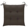 Gartenstühle 4 Einheiten aus Teakholz mit taupegrauen Kissen von vidaXL, Gartenstühle - Ref: Foro24-3062591, Preis: 246,62 €,...