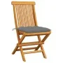 Gartenstühle 2 Stk. massives Teakholz mit grauen Kissen von vidaXL, Gartenstühle - Ref: Foro24-3062476, Preis: 148,48 €, Raba...