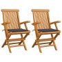Gartenstühle 2 Stück aus Teakholz mit anthrazitgrauen Kissen von vidaXL, Gartenstühle - Ref: Foro24-3062487, Preis: 203,80 €,...