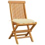 Garden chairs 4 pcs teak wood with cream white cushions by vidaXL, Garden chairs - Ref: Foro24-3062585, Price: 257,66 €, Disc...