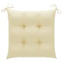 Garden chairs 4 pcs teak wood with cream white cushions by vidaXL, Garden chairs - Ref: Foro24-3062585, Price: 257,66 €, Disc...
