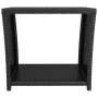Schwarzer Couchtisch aus synthetischem Rattan und Oberfläche aus gehärtetem Glas von vidaXL, Gartentische - Ref: Foro24-31956...