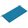 Solid teak wood garden bench with blue cushion 112 cm by vidaXL, garden benches - Ref: Foro24-3062653, Price: 145,48 €, Disco...