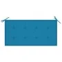 Solid teak wood garden bench with blue cushion 112 cm by vidaXL, garden benches - Ref: Foro24-3062653, Price: 145,48 €, Disco...