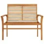 Solid teak wood garden bench with white cushion 112 cm by vidaXL, garden benches - Ref: Foro24-3062666, Price: 152,85 €, Disc...