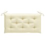Banco de jardín madera maciza de teca con cojín blanco 112 cm de vidaXL, Bancos de jardín - Ref: Foro24-3062666, Precio: 152,...