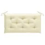 Solid teak wood garden bench with white cushion 112 cm by vidaXL, garden benches - Ref: Foro24-3062666, Price: 152,85 €, Disc...