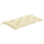 Banco de jardín madera maciza de teca con cojín blanco 112 cm de vidaXL, Bancos de jardín - Ref: Foro24-3062666, Precio: 152,...
