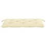 Banco de jardín madera maciza de teca con cojín blanco 112 cm de vidaXL, Bancos de jardín - Ref: Foro24-3062666, Precio: 152,...
