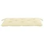 Solid teak wood garden bench with white cushion 112 cm by vidaXL, garden benches - Ref: Foro24-3062666, Price: 152,85 €, Disc...