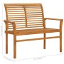 Gartenbank aus massivem Teakholz mit weißem Kissen, 112 cm von vidaXL, Gartenbänke - Ref: Foro24-3062666, Preis: 153,00 €, Ra...