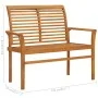 Solid teak wood garden bench with white cushion 112 cm by vidaXL, garden benches - Ref: Foro24-3062666, Price: 152,85 €, Disc...
