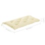 Banco de jardín madera maciza de teca con cojín blanco 112 cm de vidaXL, Bancos de jardín - Ref: Foro24-3062666, Precio: 152,...