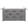 Banco de jardín madera maciza de teca con cojín gris 112 cm de vidaXL, Bancos de jardín - Ref: Foro24-3062665, Precio: 150,12...