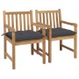 Gartenstühle 2 Stück Teakholz und anthrazitgraue Kissen von vidaXL, Gartenstühle - Ref: Foro24-3062745, Preis: 314,58 €, Raba...
