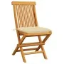 Garden chairs 2 pcs teak wood with cream white cushions by vidaXL, Garden chairs - Ref: Foro24-3062477, Price: 144,44 €, Disc...