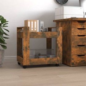 Smoked oak plywood desk cart 60x45x60 cm by vidaXL, Cars and islands - Ref: Foro24-816605, Price: 42,22 €, Discount: %