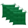 Sillas de jardín 4 uds madera maciza de teca con cojines verdes de vidaXL, Sillas de jardín - Ref: Foro24-3062588, Precio: 23...