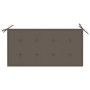 Solid teak wood garden bench with taupe gray cushion 112 cm by vidaXL, garden benches - Ref: Foro24-3062657, Price: 157,52 €,...