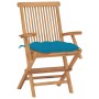Gartenstühle 2 Stk. Teakholz mit hellblauen Kissen von vidaXL, Gartenstühle - Ref: Foro24-3062506, Preis: 204,05 €, Rabatt: %