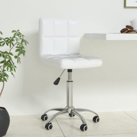 Silla de oficina giratoria de cuero sintético blanco Silla de oficina giratoria de cuero sintético blanco