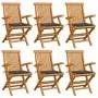 Garden chairs 6 units teak wood with anthracite gray cushions by vidaXL, Garden chairs - Ref: Foro24-3062541, Price: 464,17 €...