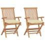 Gartenstühle 2 Stk. Teakholz mit cremeweißen Kissen von vidaXL, Gartenstühle - Ref: Foro24-3062504, Preis: 204,05 €, Rabatt: %