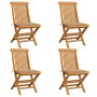 Garden chairs 4 units with beige cushions teak wood by vidaXL, Garden chairs - Ref: Foro24-3062571, Price: 260,03 €, Discount: %