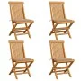 Sillas de jardín 4 uds con cojines beige madera de teca de vidaXL, Sillas de jardín - Ref: Foro24-3062571, Precio: 253,23 €, ...