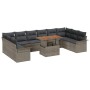 Conjunto de sofá de jardín 11 pcs Gris 100 x 55 x 73 cm