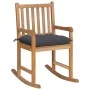 Massiver Teakholz-Schaukelstuhl mit anthrazitgrauem Kissen von vidaXL, Gartenstühle - Ref: Foro24-3062772, Preis: 163,14 €, R...