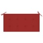 Solid teak wood garden bench with red cushion 112 cm by vidaXL, garden benches - Ref: Foro24-3062655, Price: 150,48 €, Discou...