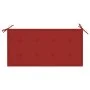 Solid teak wood garden bench with red cushion 112 cm by vidaXL, garden benches - Ref: Foro24-3062655, Price: 146,36 €, Discou...