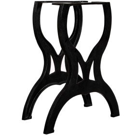 Patas de mesa de comedor 2 uds estructura X hierro fundido