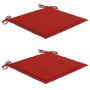 Gartenstühle 2 Stück aus massivem Teakholz mit roten Kissen von vidaXL, Gartenstühle - Ref: Foro24-3062736, Preis: 328,18 €, ...