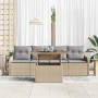 Conjunto de sofá de jardín con cojín 5 pcs beige y gris claro