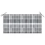 Banco de jardín madera de teca con cojín a cuadros gris 112 cm de vidaXL, Bancos de jardín - Ref: Foro24-3062663, Precio: 146...
