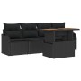 Conjunto de sofá de jardín Manual 5 pcs Negro 100 x 55 x 73 cm