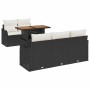 Conjunto de sofá de jardín 6 pcs Negro y crema 100 x 55 x 73 cm