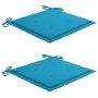 Gartenstühle 2 Stück aus massivem Teakholz mit blauen Kissen von vidaXL, Gartenstühle - Ref: Foro24-3062734, Preis: 291,17 €,...