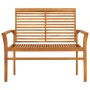 Banco de jardín madera maciza de teca con cojín verde 112 cm by vidaXL, garden benches - Ref: Foro24-3062654, Price: 151,36 €...
