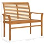 Banco de jardín madera maciza de teca con cojín verde 112 cm by vidaXL, garden benches - Ref: Foro24-3062654, Price: 151,36 €...