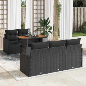 Conjunto de sofá de jardín Manual 6 pcs Negro 100 x 55 x 73 cm