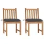 Sillas de jardín 2 unidades madera maciza de teca con cojines by vidaXL, Garden chairs - Ref: Foro24-3062931, Price: 231,21 €...