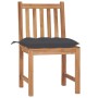 Sillas de jardín 2 unidades madera maciza de teca con cojines by vidaXL, Garden chairs - Ref: Foro24-3062931, Price: 239,39 €...