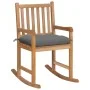 Schaukelstuhl aus massivem Teakholz mit grauem Kissen von vidaXL, Gartenstühle - Ref: Foro24-3062773, Preis: 162,27 €, Rabatt: %