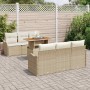 Conjunto de sofá de jardín 7 pcs beige y crema 100 x 55 x 73 cm