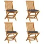 Garden chairs 4 pcs teak wood and anthracite gray cushions by vidaXL, Garden chairs - Ref: Foro24-3062583, Price: 243,23 €, D...